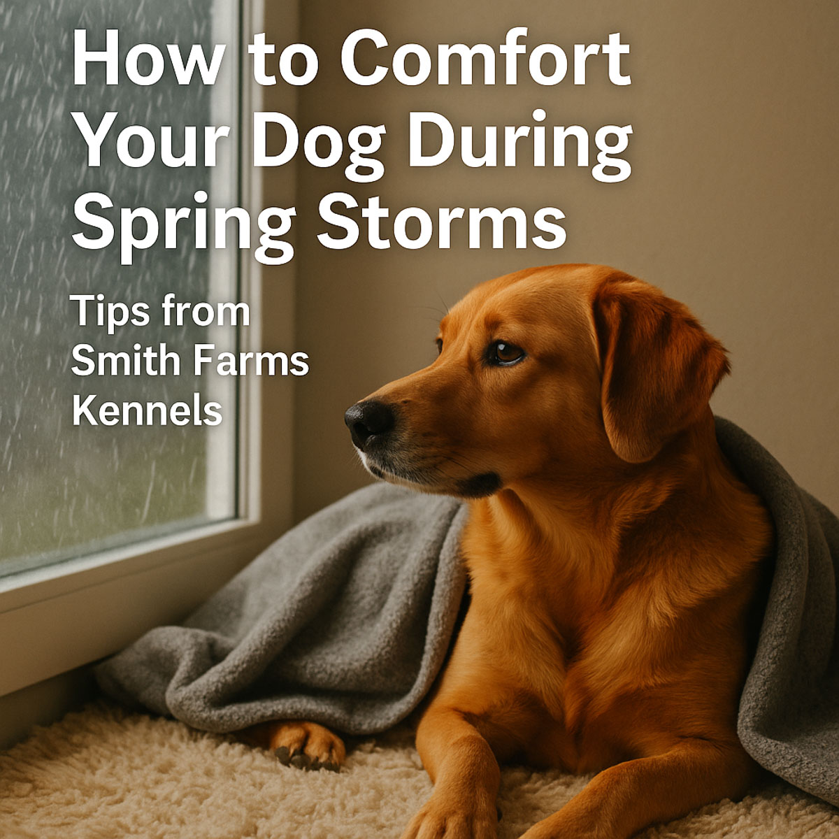 Fearful dog during storm